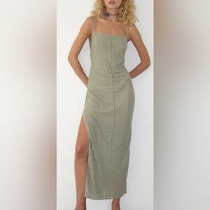 Motel Rocks Jenaya knitted Midi Dress in Sage